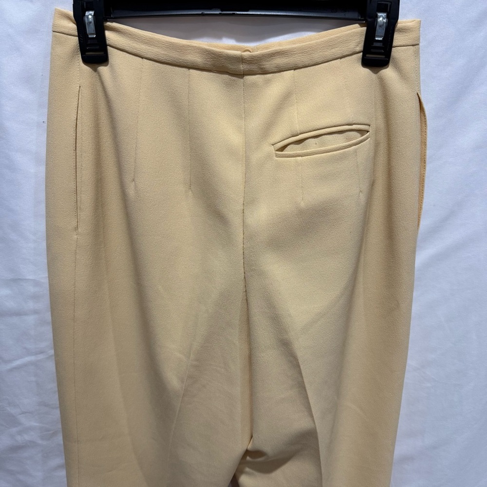 Harvé Benard Petites 8P Pale Yellow Lined Trousers High Waist  Career Pant - Picture 8 of 16